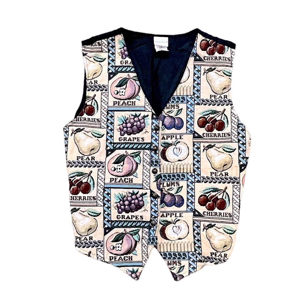 Vintage 90’s Bobbi Brooks Fruit Tapestry Vest